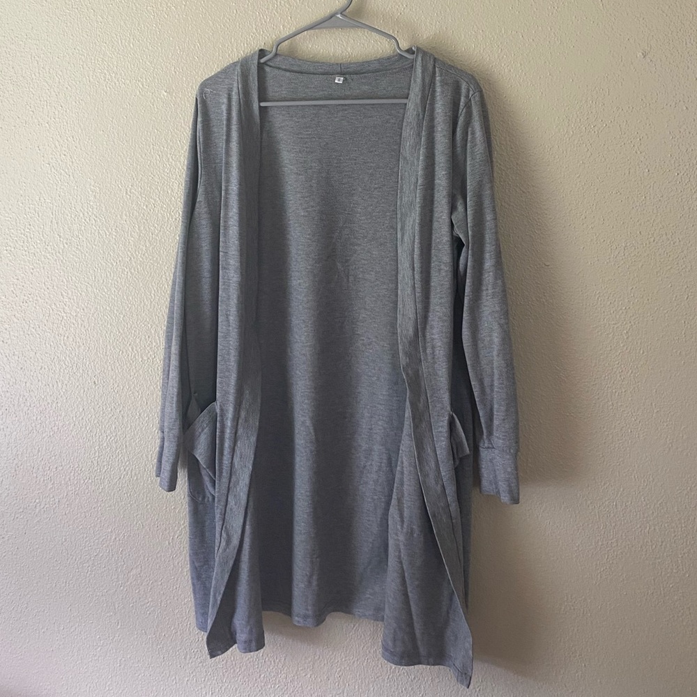 Long gray cardigan